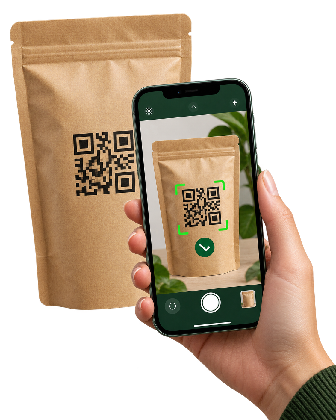 Smartphone skenuje QR kód na obalu Vivadzen